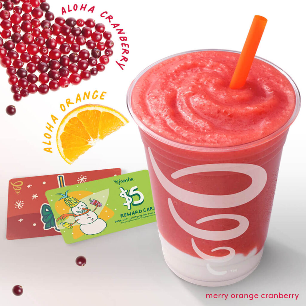 Ring in the Holidays with Jamba Hawaii's Festive Merry Orange Cranberry Flavor